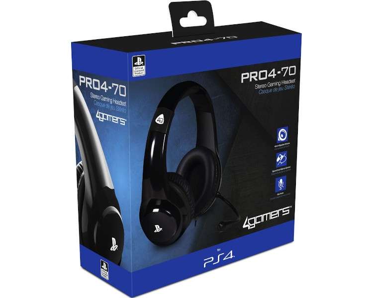 4GAMERS STEREO GAMING HEADSET PRO4-70 NEGRO (OFICIAL)