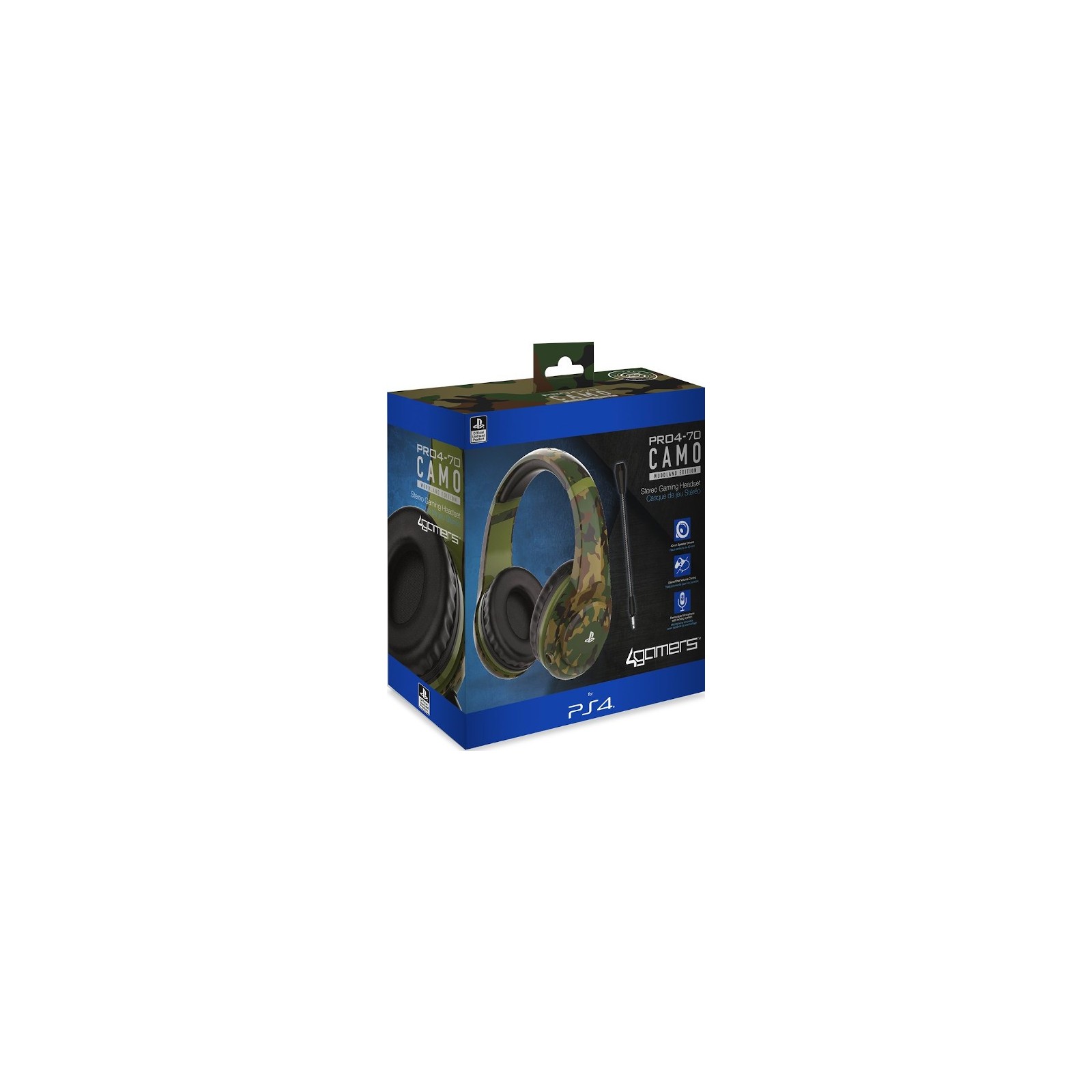 4GAMERS STEREO GAMING HEADSET PRO4-70 CAMO VERDE MILITAR (OFICIAL)