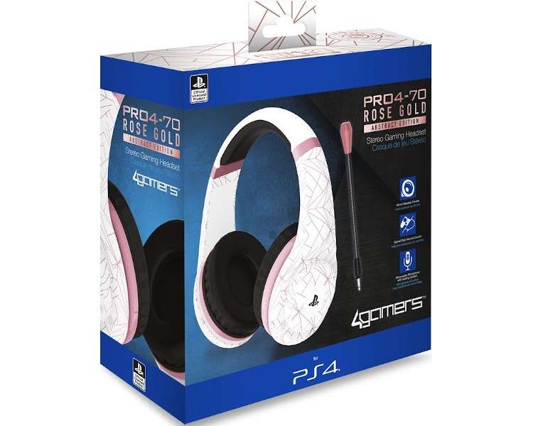 4GAMERS STEREO GAMING HEADSET PRO4-70 ROSE GOLD/WHITE (OFICIAL)