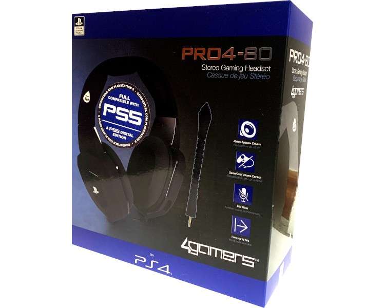 4 GAMERS STEREO GAMING HEADSET PRO4-80 BLACK (NEGRO) (PS5/PS4)