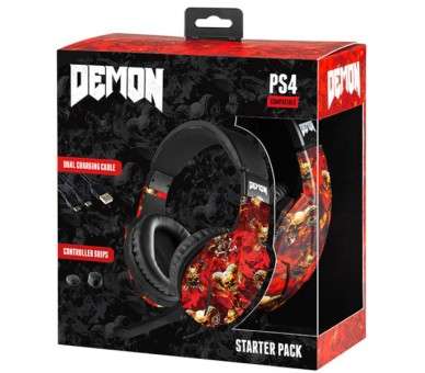 INDECA STARTER PACK DEMON (HEADSET/DUAL CHARGING/GRIPS)