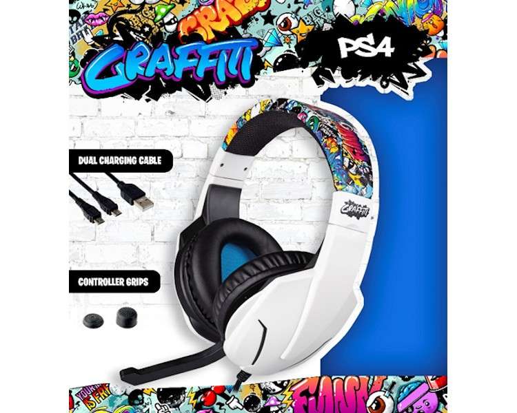 INDECA GRAFFITI STARTER PACK (STEREO HEADSET+GRIPS+CHARGING CABLE)