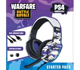 INDECA STARTER PACK BATTLE ROYALE (HEADSET/DUAL CHARGING/GRIPS)