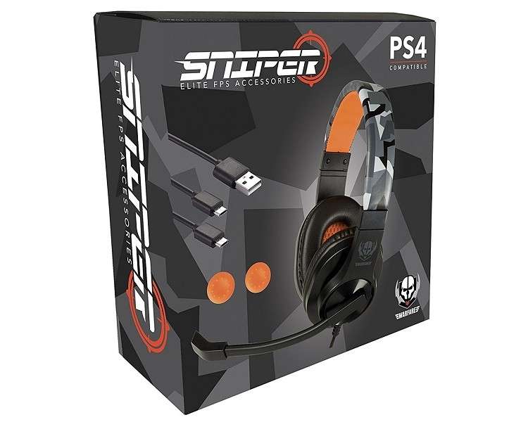 STARTER PACK SNIPER 2018 (GAMING HEADSET + USB CABLE + GRIPS)