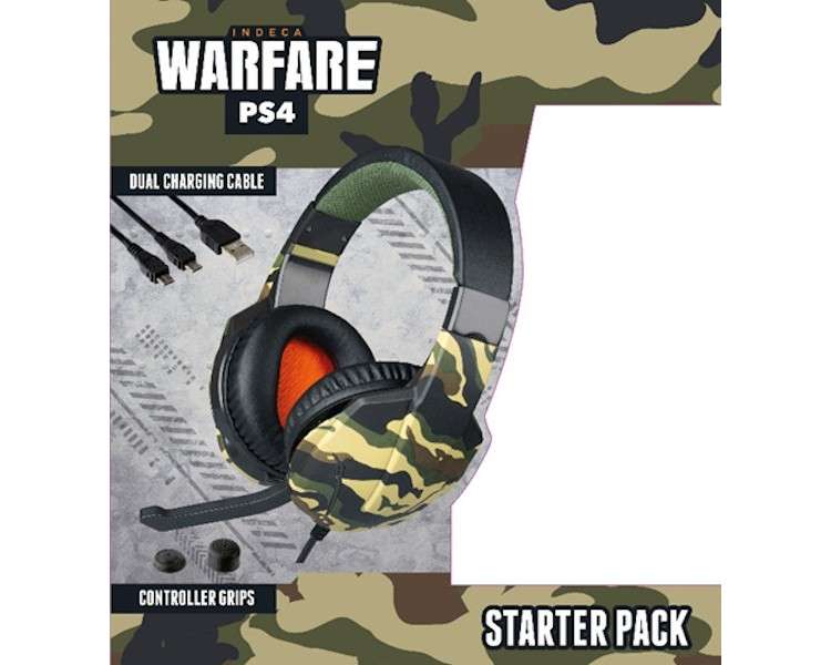 INDECA STARTER PACK WARFARE (HEADSET/DUAL CHARGING/GRIPS)