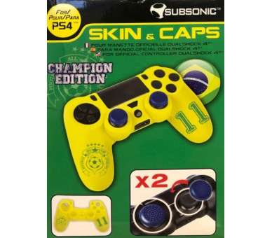 SUBSONIC SKIN & CAPS FUNDA SILICONA + 2 GRIPS BRASIL CHAMPIONS EDITION