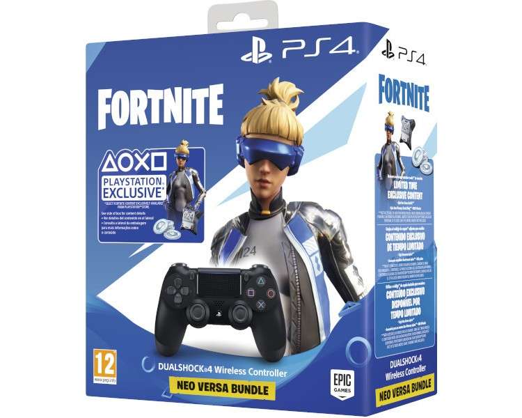 DUAL SHOCK 4 WIRELESS JET BLACK (NEGRO) VERSION 2 + FORTNITE (CODIGO NEOVERSA)