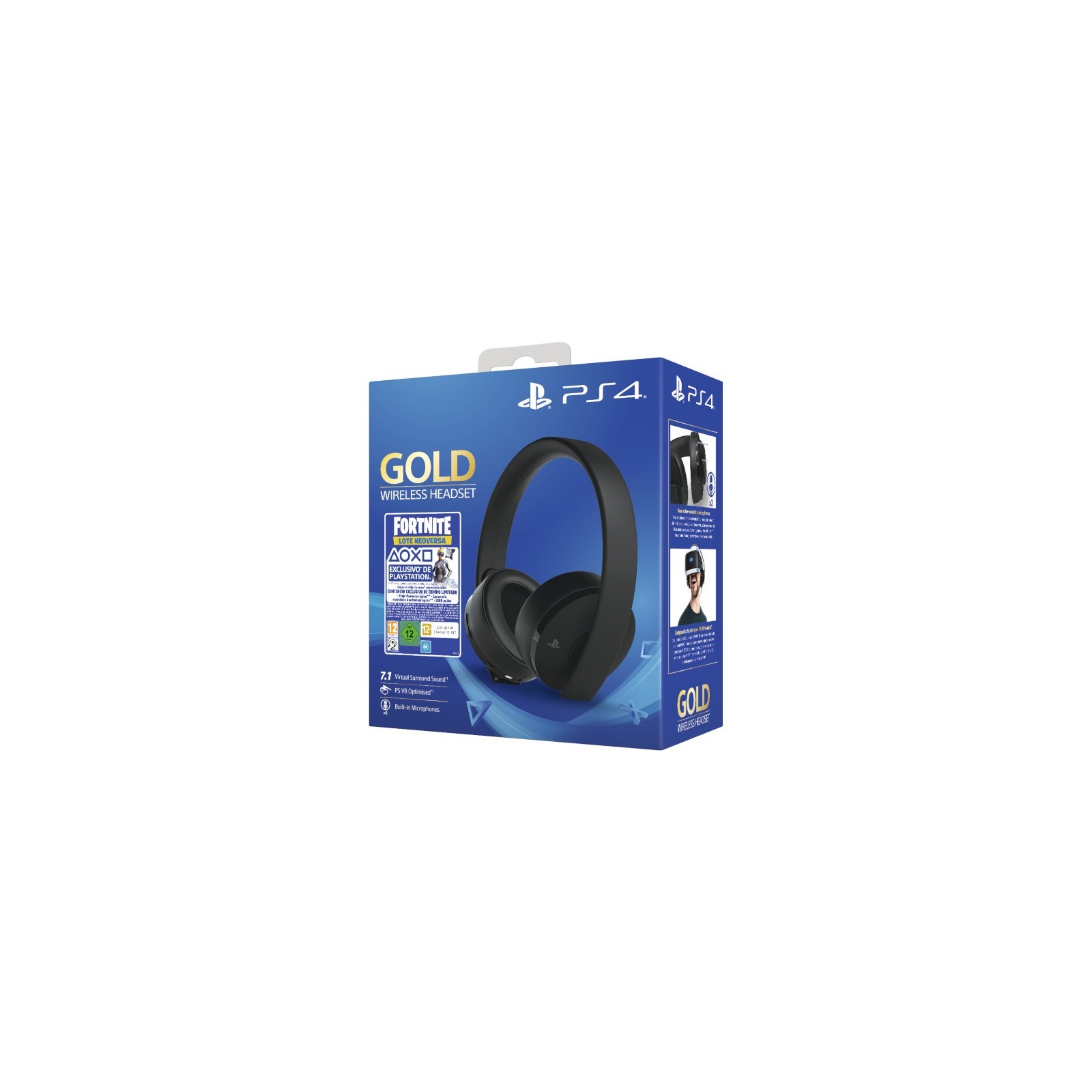 WIRELESS HEADSET 7.1 GOLD ED.BLACK (SONY) + FORTNITE (CODIGO NEOVERSA)