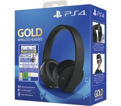 WIRELESS HEADSET 7.1 GOLD ED.BLACK (SONY) + FORTNITE (CODIGO NEOVERSA)