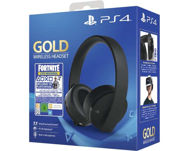 WIRELESS HEADSET 7.1 GOLD ED.BLACK (SONY) + FORTNITE (CODIGO NEOVERSA)