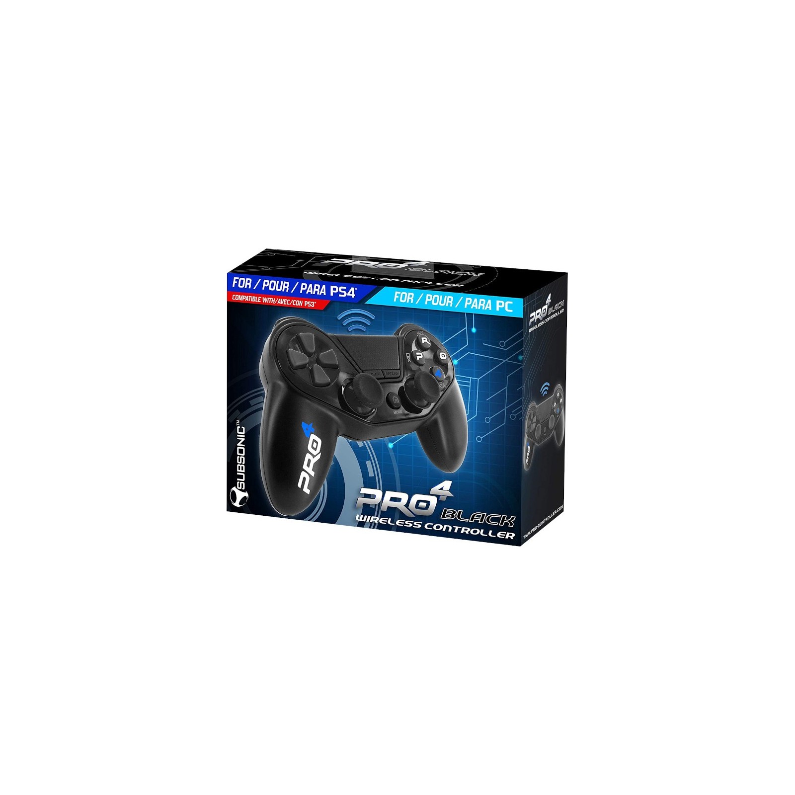 SUBSONIC WIRELESS CONTROLLER PRO4 BLACK (PS4/PS3/PC)