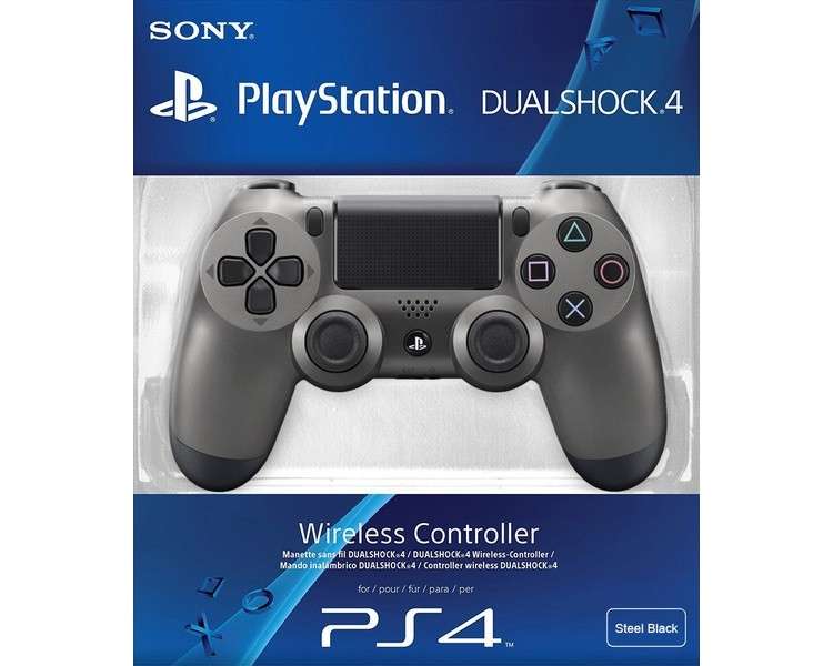 DUAL SHOCK 4 WIRELESS CONTROLLER STEEL BLACK (NEGRO) VERSION 2