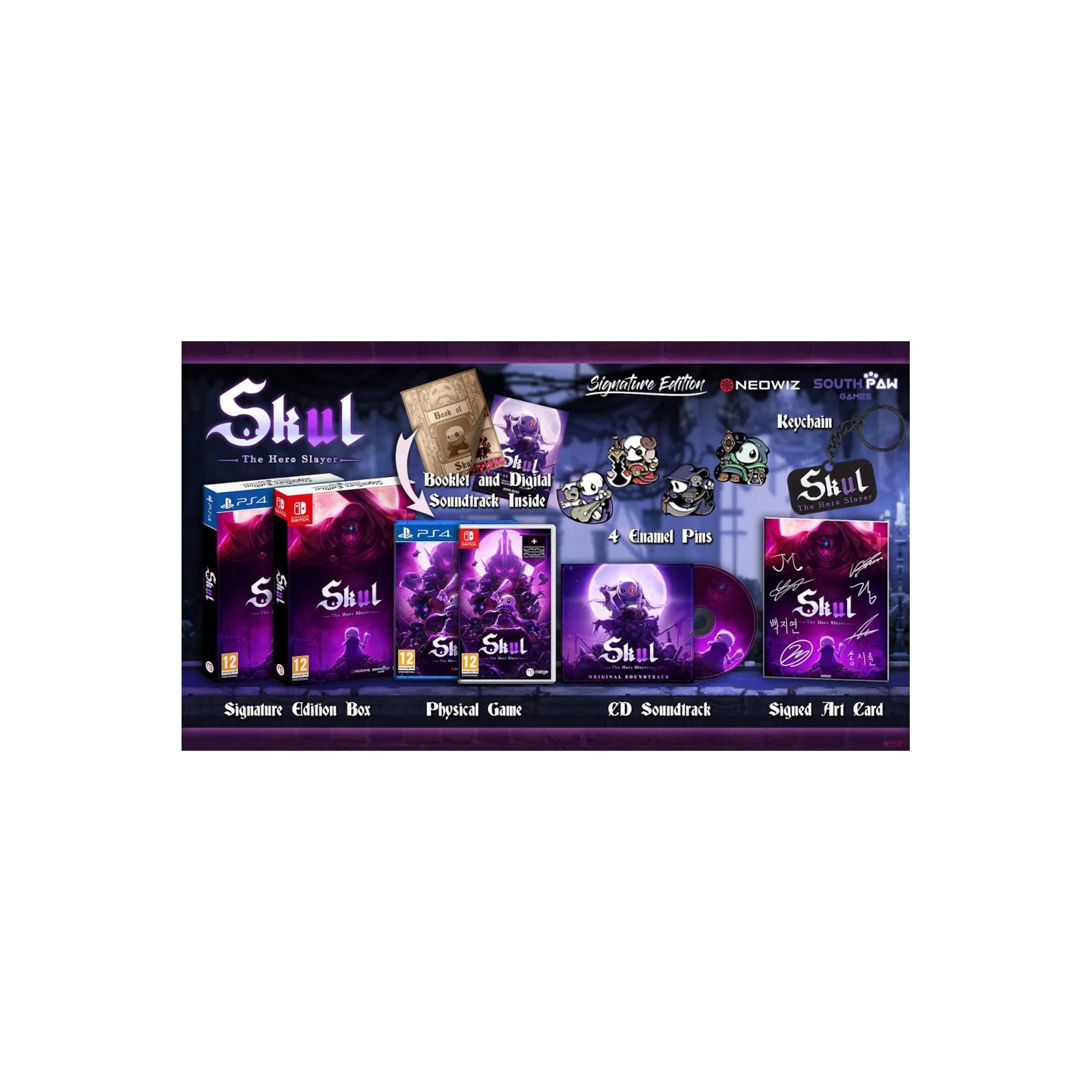 SKUL: THE HERO SLAYER SIGNATURE EDITION (LLAVERO+PINS+CONTENIDO DIGITAL + TARJETA+ BANDA SONORA)