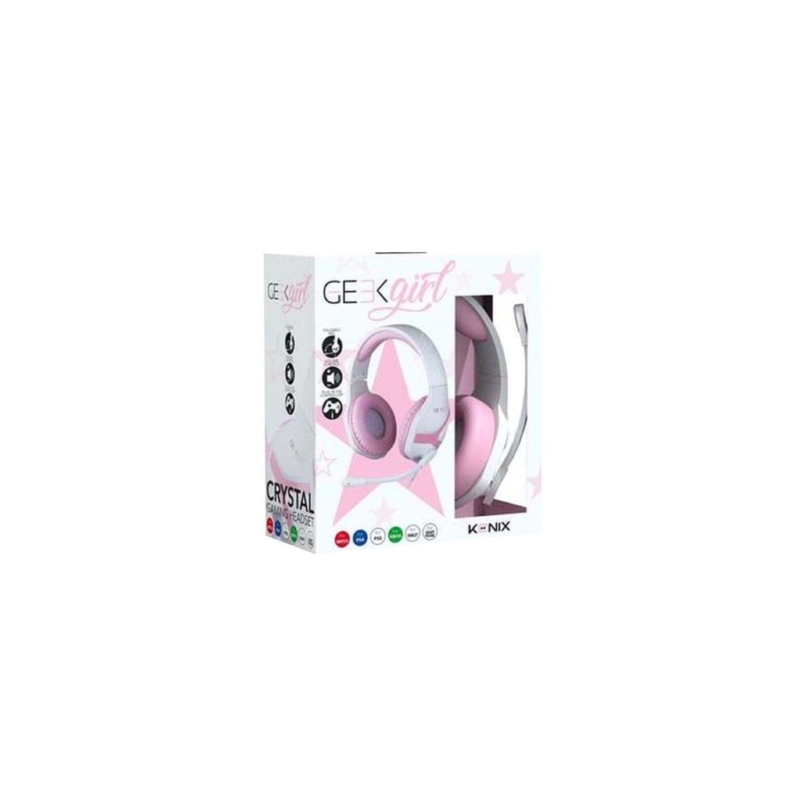 KONIX GAMING HEADSET GEEK GIRL CRYSTAL (PS4/SWITCH/XBOX S/XBONE/PC)