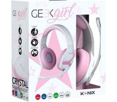 KONIX GAMING HEADSET GEEK GIRL CRYSTAL (PS4/SWITCH/XBOX S/XBONE/PC)