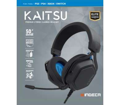 INDECA PREMIUM STEREO GAMING HEADSET KAITSU BLACK (NEGRO) (PS4/XBOX/SWITCH)