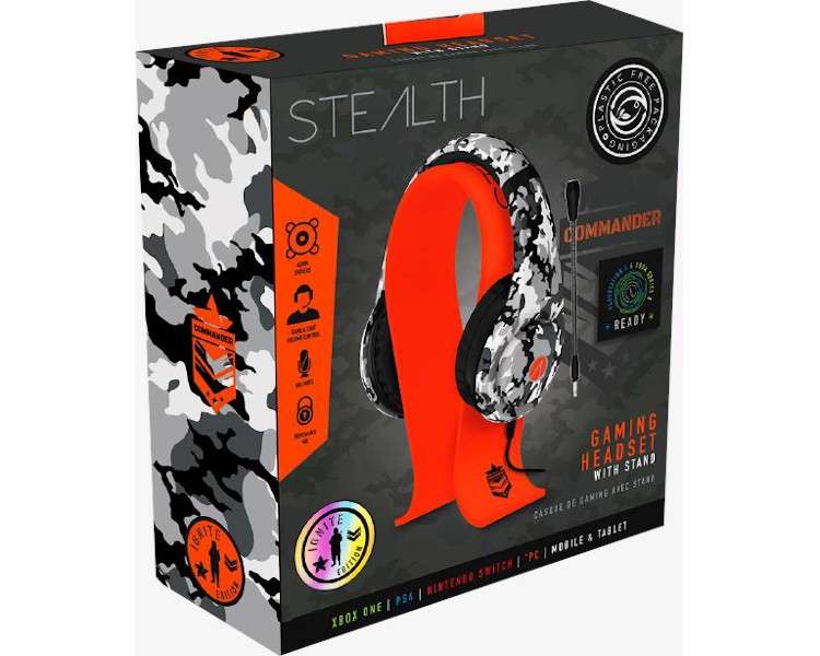 STEALTH ORANGE COMMANDER GAMING HEADSET (PS5/PS4/XBONE/XBX/SWITCH/PC)