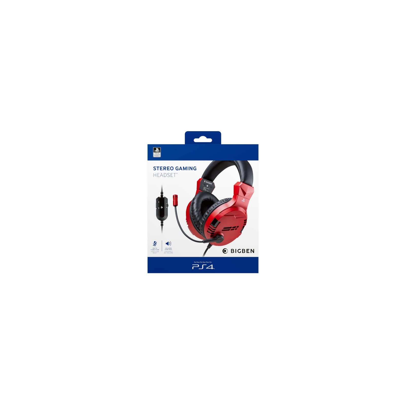 BIGBEN STEREO GAMING HEADSET ROJO (PS4) (OFFICIAL)