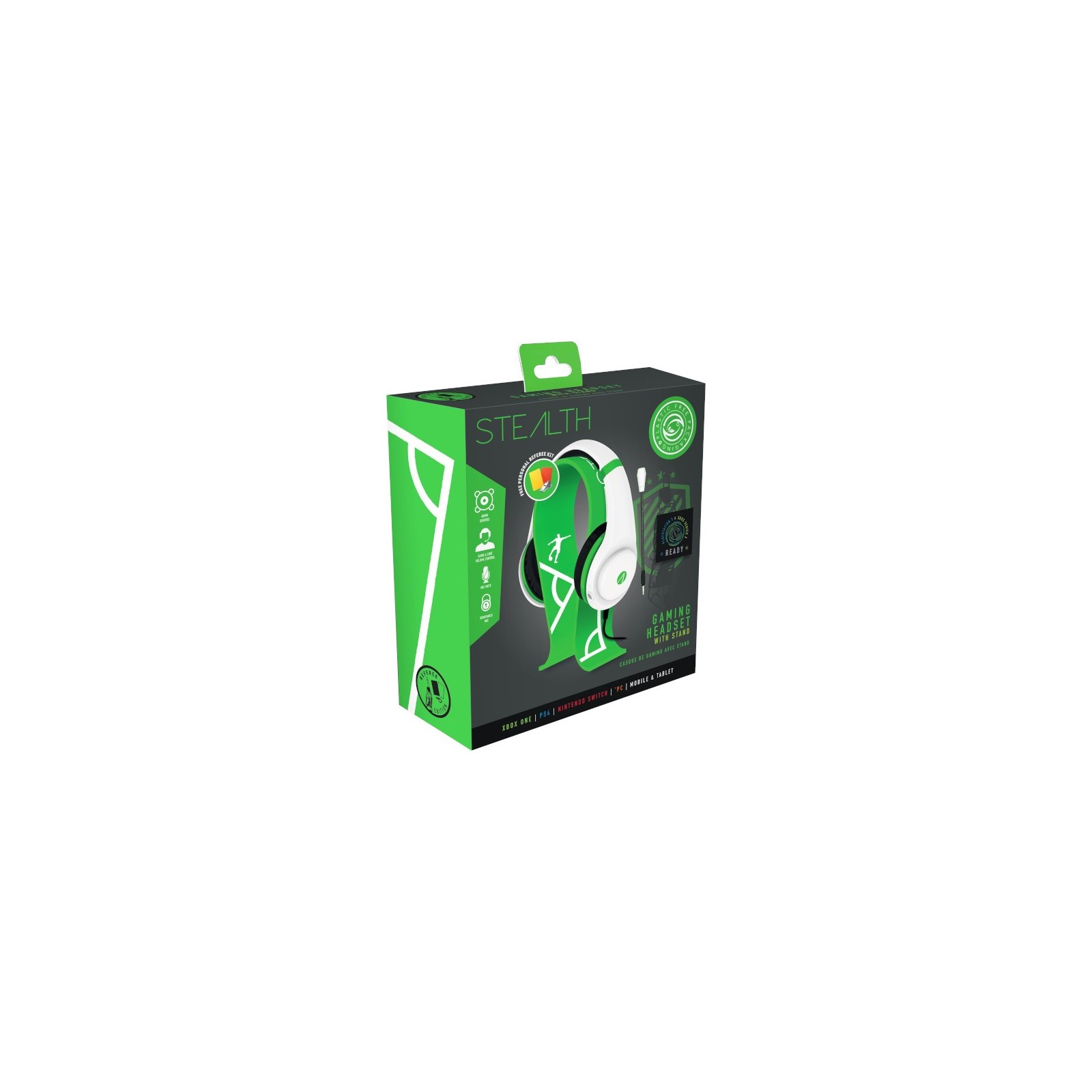 STEALTH GAMING HEADSET GREEN & WHITE REFEREE EDITION (PS5/PS4/XBX/XBONE/SWITCH/PC/MOBILE)