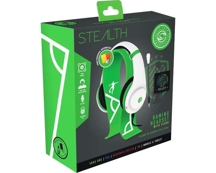 STEALTH GAMING HEADSET GREEN & WHITE REFEREE EDITION (PS5/PS4/XBX/XBONE/SWITCH/PC/MOBILE)