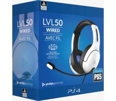 PDP LVL 50 WIRED STEREO GAMING HEADSET WHITE (BLANCO) (PS5/PS4)