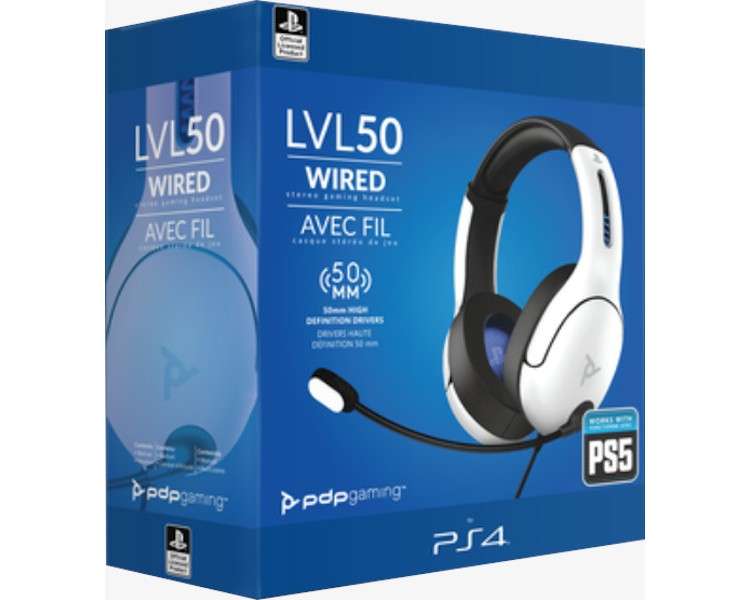 PDP LVL 50 WIRED STEREO GAMING HEADSET WHITE (BLANCO) (PS5/PS4)