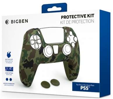 BIGBEN PROTECTIVE KIT SILICONA + 2 THUMB STICKS CAMO