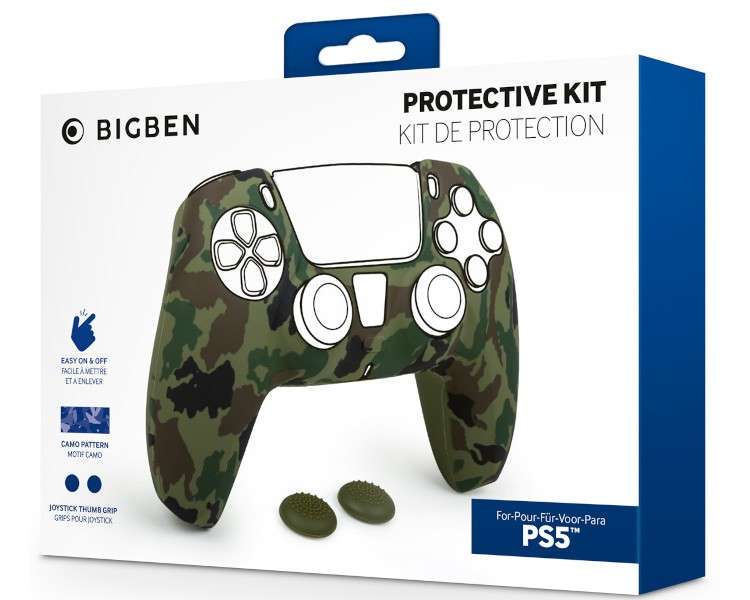 BIGBEN PROTECTIVE KIT SILICONA + 2 THUMB STICKS CAMO