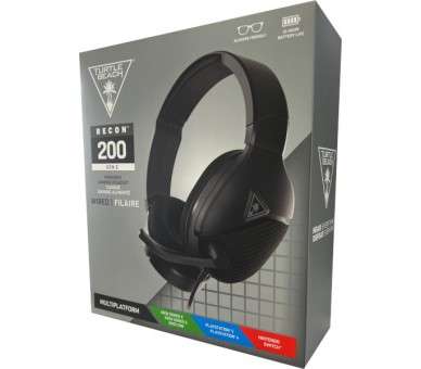 TURTLE BEACH WIRED GAMING HEADSET RECON 200 GEN 2 BLACK (NEGRO) (PS4/XBOX S/XBOX ONE/SWITCH)