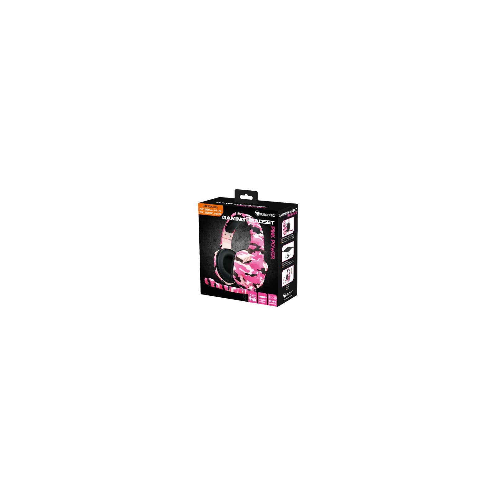 SUBSONIC GAMING HEADSET PINK POWER  (PS5/XBX/PS4/XBO/SWITCH/PC/MOVIL)