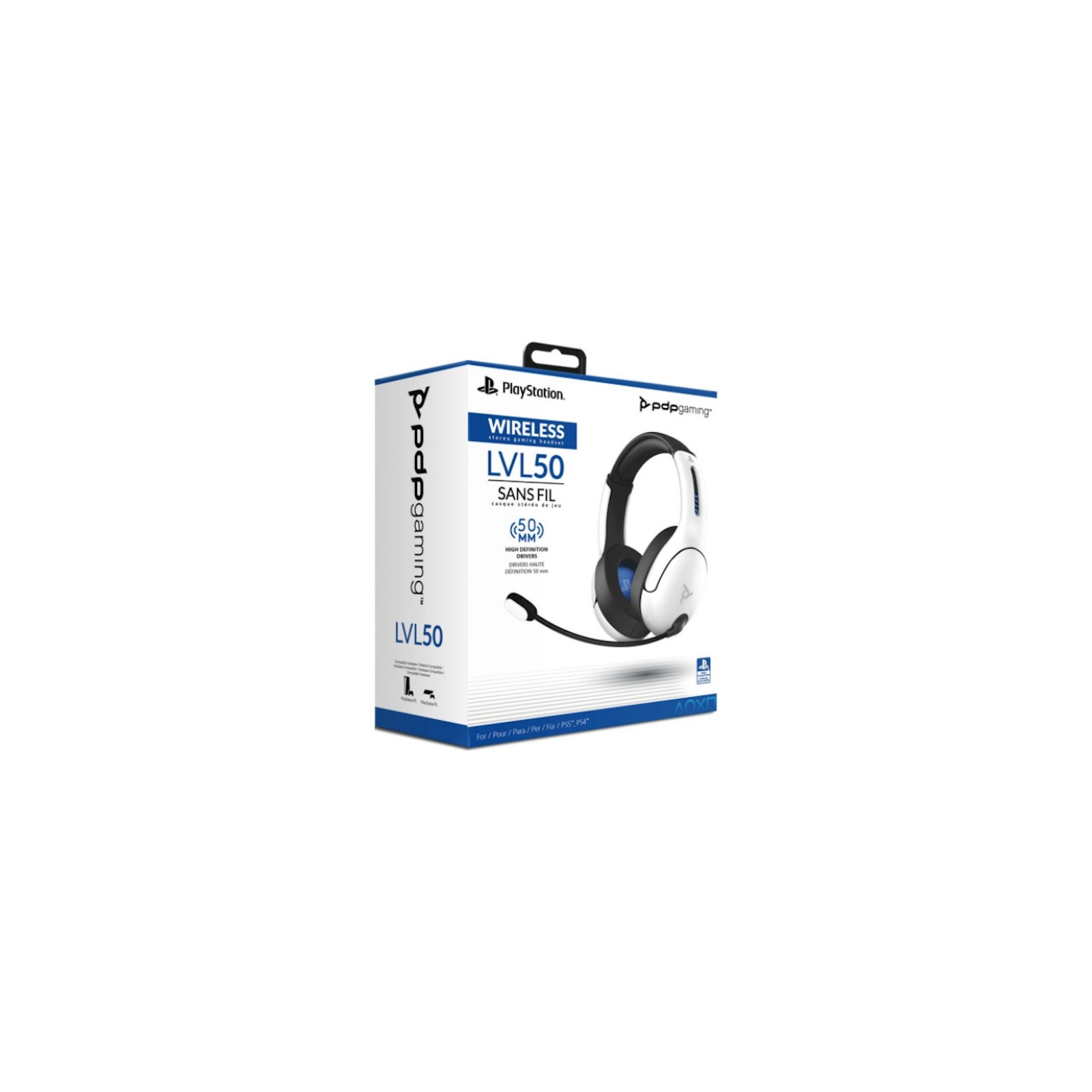 PDP WIRELESS STEREO HEADSET LVL50 WHITE CON MICROFONO FLEXIBLE (BLANCO) (PS4)