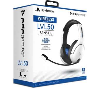 PDP WIRELESS STEREO HEADSET LVL50 WHITE CON MICROFONO FLEXIBLE (BLANCO) (PS4)