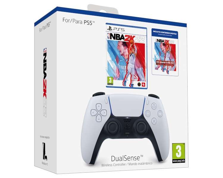 NBA 2K22 + LOTE JUMPSTART NBA 2K22 + DUALSENSE WIRELESS CONTROLLER WHITE (BLANCO)