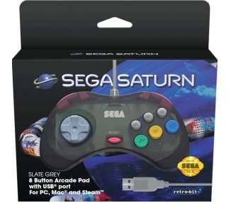 MANDO RETRO-BIT SEGA SATURN USB PAD GRIS (PC/MAC)