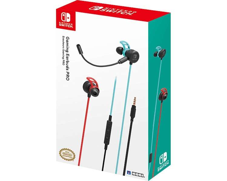 HORI GAMING EARBUDS PRO AZUL/ROJO NEON