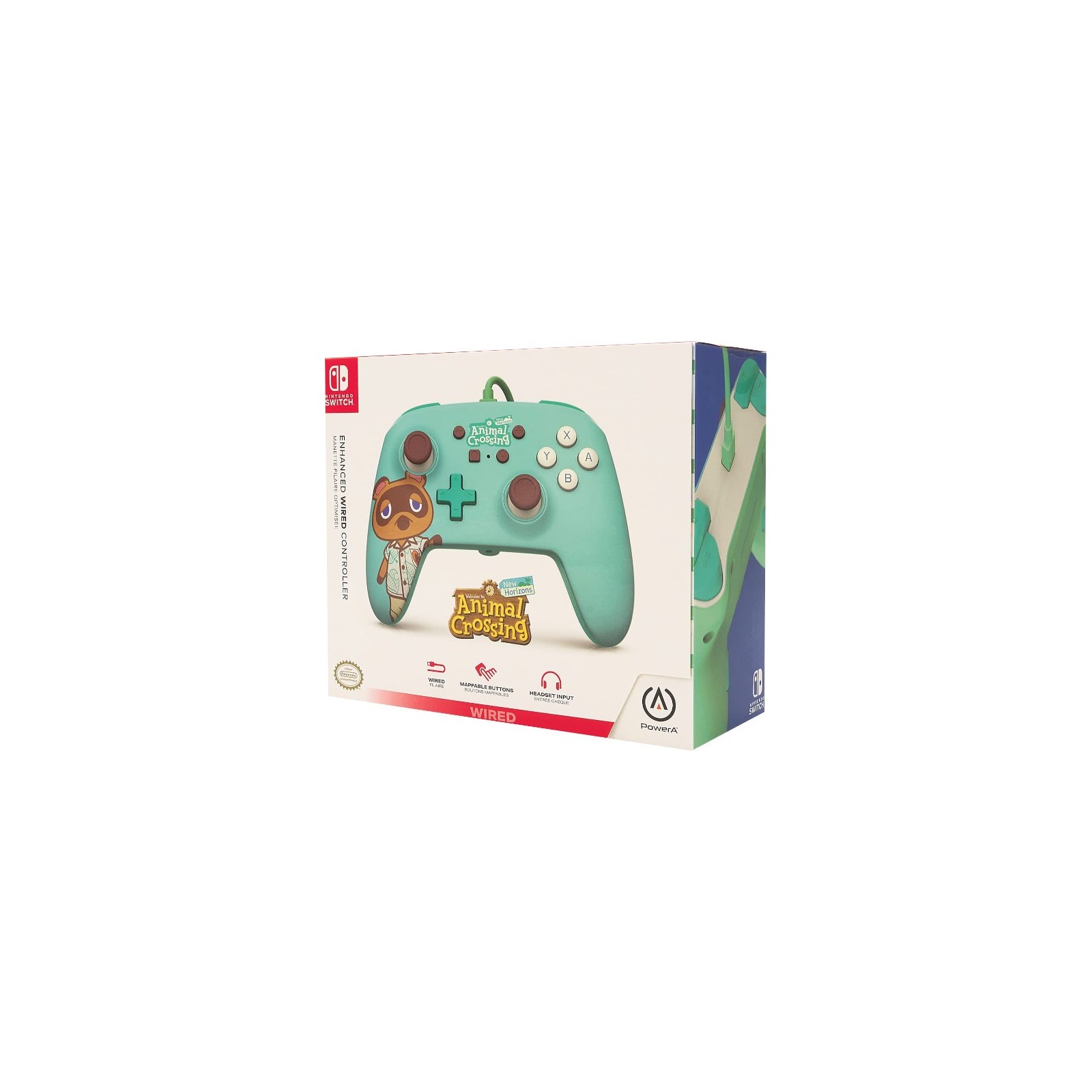 POWER A ENHANCED WIRED CONTROLLER ANIMAL CROSSING TOM NOOK