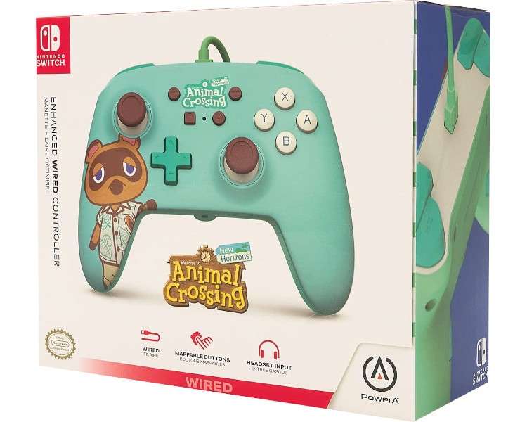 POWER A ENHANCED WIRED CONTROLLER ANIMAL CROSSING TOM NOOK