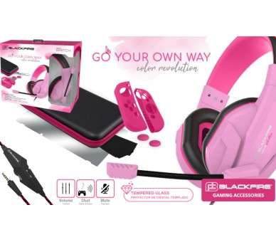 BLACKFIRE PINK EDITION PACK NSX-10 (BOLSA RIGIDA/CRISTAL TEMPLADO/2 FUNDAS SILICONA/2 GRIPS/HEADSET)