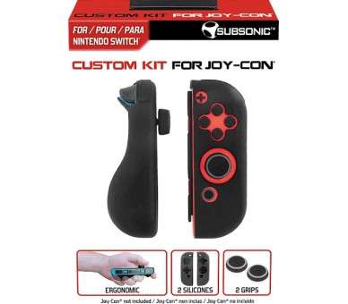 SUBSONIC CUSTOM KIT FOR JOY-CON CONTROLLERS GRIS( 2 SILICONES Y 2 GRIPS)