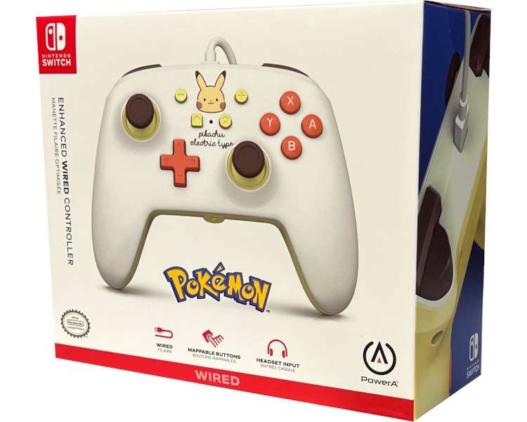 POWER A ENHANCED WIRED CONTROLLER POKEMON PIKACHU ELECTRIC TYPE