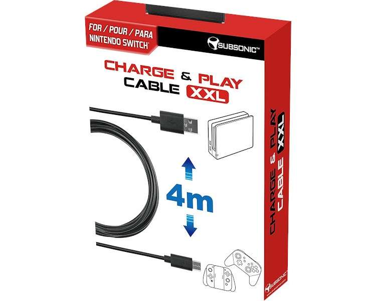 SUBSONIC CHARGE & PLAY CABLE XXL 4M