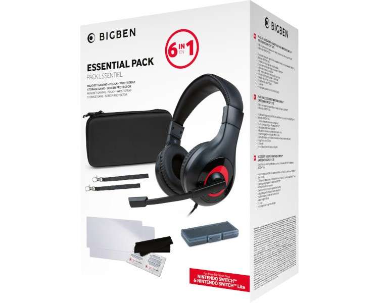 BIGBEN ESSENTIAL PACK 6 IN 1 (FUNDA/2 PROTEC PANTALLA/HEADSET/CAJA JUEGOS/2 CORREAS) (LITE/OLED)