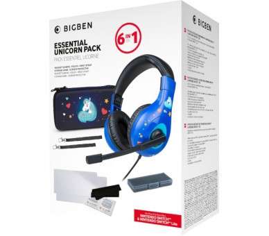 BIGBEN ESSENTIAL UNICORN PACK 6&1(FUNDA/2 PROTEC PANTALLA/HEADSET/CAJA JUEGOS/2 CORREAS) (LITE/OLED)