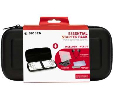 BIGBEN ESSENTIAL STARTER PACK NEGRO (FUNDA RIGIDA/PROTECTOR PANTALLA/AURICULARES/SOPORTE)