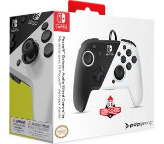 PDP FACEOFF DELUXE + AUDIO WIRED CONTROLLER BLACK/WHITE (NEGRO/BLANCO) (OLED)