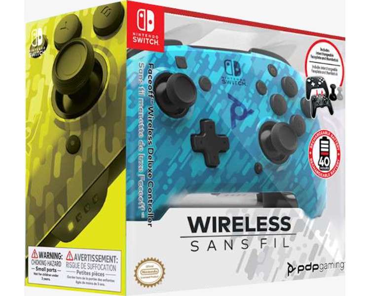 PDP FACEOFF WIRELESS DELUXE CONTROLLER SANS FIL BLUE (AZUL)