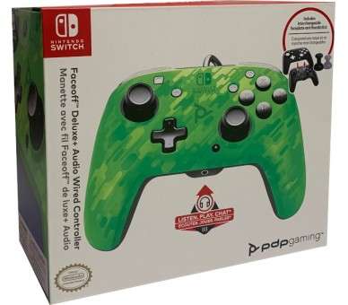 PDP FACEOFF DELUXE + AUDIO WIRED CONTROLLER VERDE CAMO