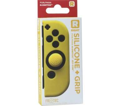 FR-TEC SILICONE + GRIP FOR JOY-CON DERECHO (LET) AMARILLO