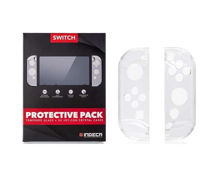 INDECA PROTECTIVE PACK (TEMPERED GLASS+2 CRYSTAL CASE JOYCON)