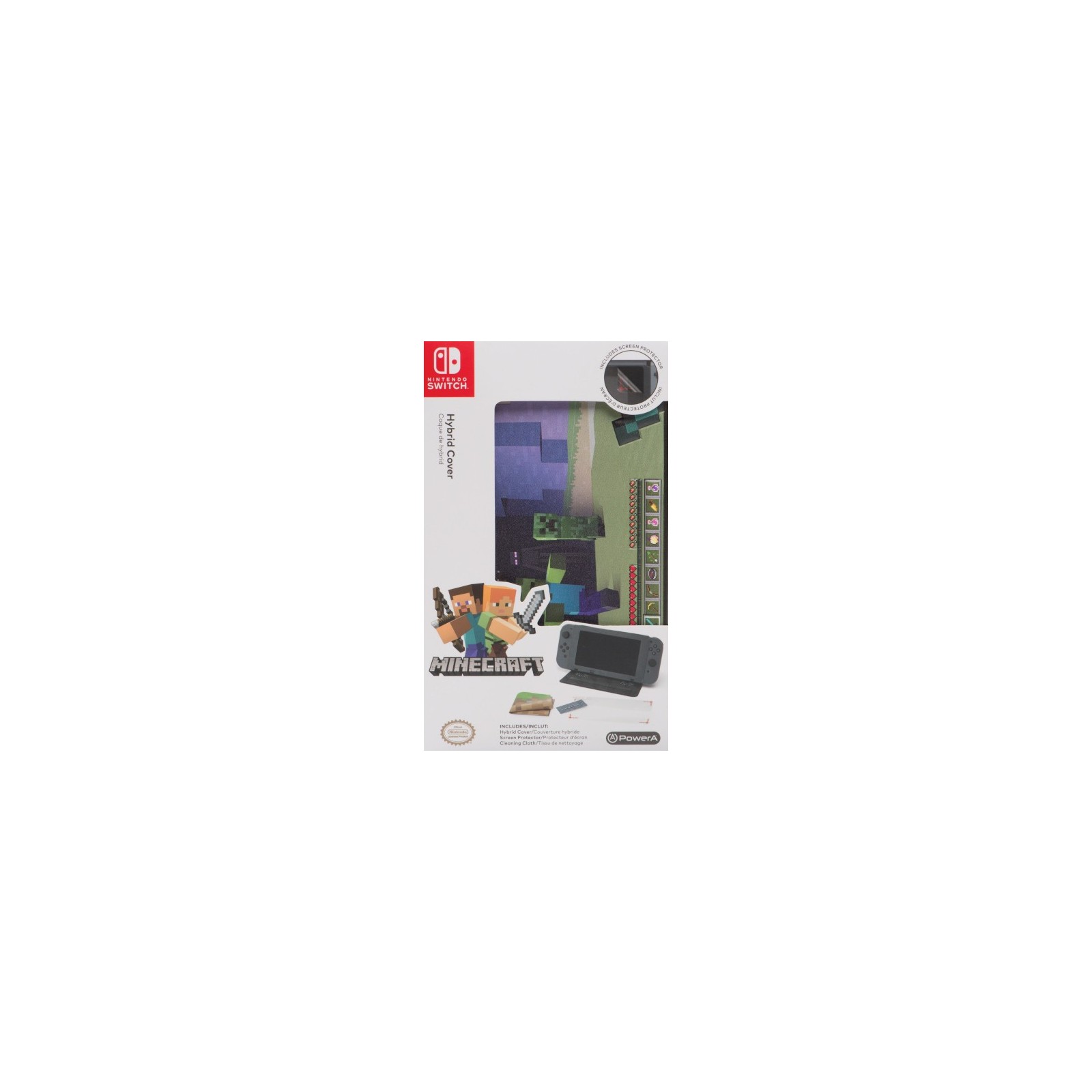 POWER A HYBRID COVER MINECRAFT (INCLUYE SCREEN PROTECTOR)